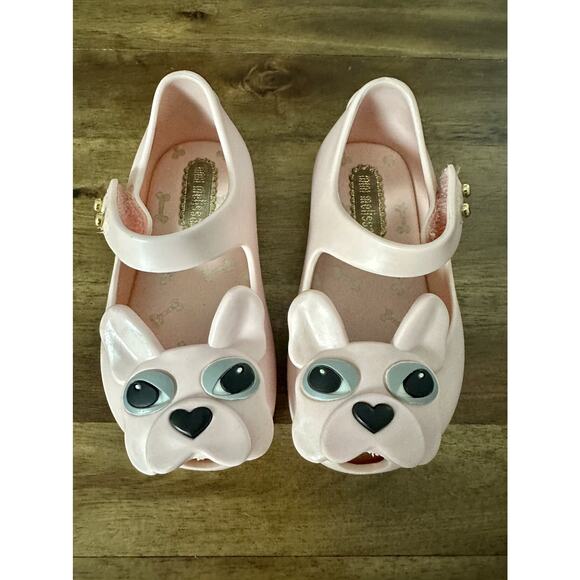 Mini Melissa Ultragirl Pink French Bulldog Mary Jane Shoes Waterproof 5 - Picture 2 of 10